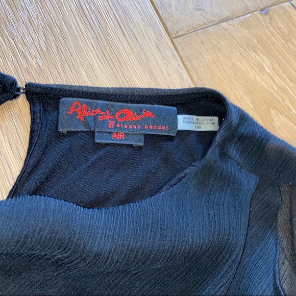 Alice + Olivia sheer overlay cold shoulder top - Picture 4 of 6